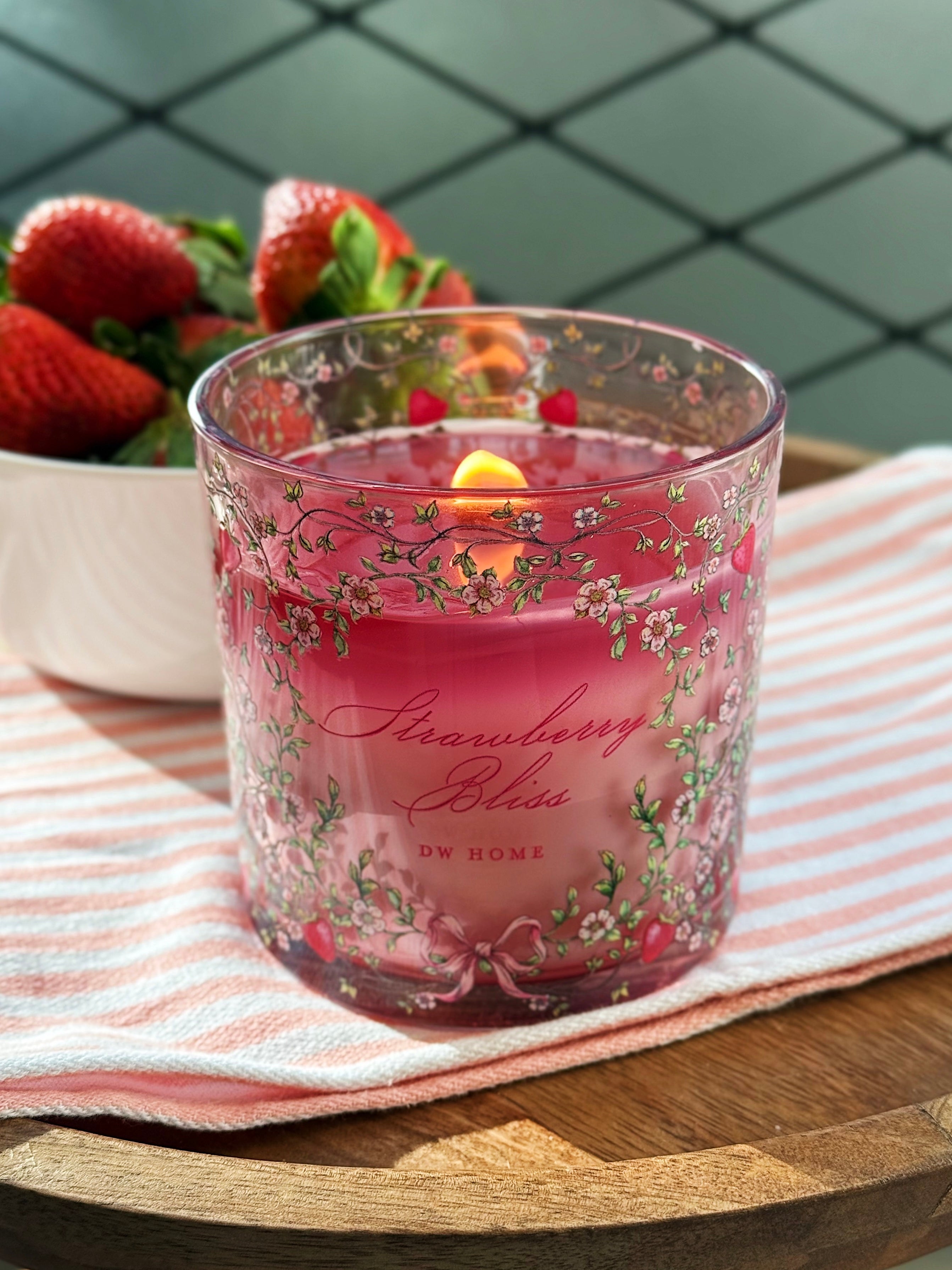 Strawberry Bliss Wooden Wick Candle thumbnail