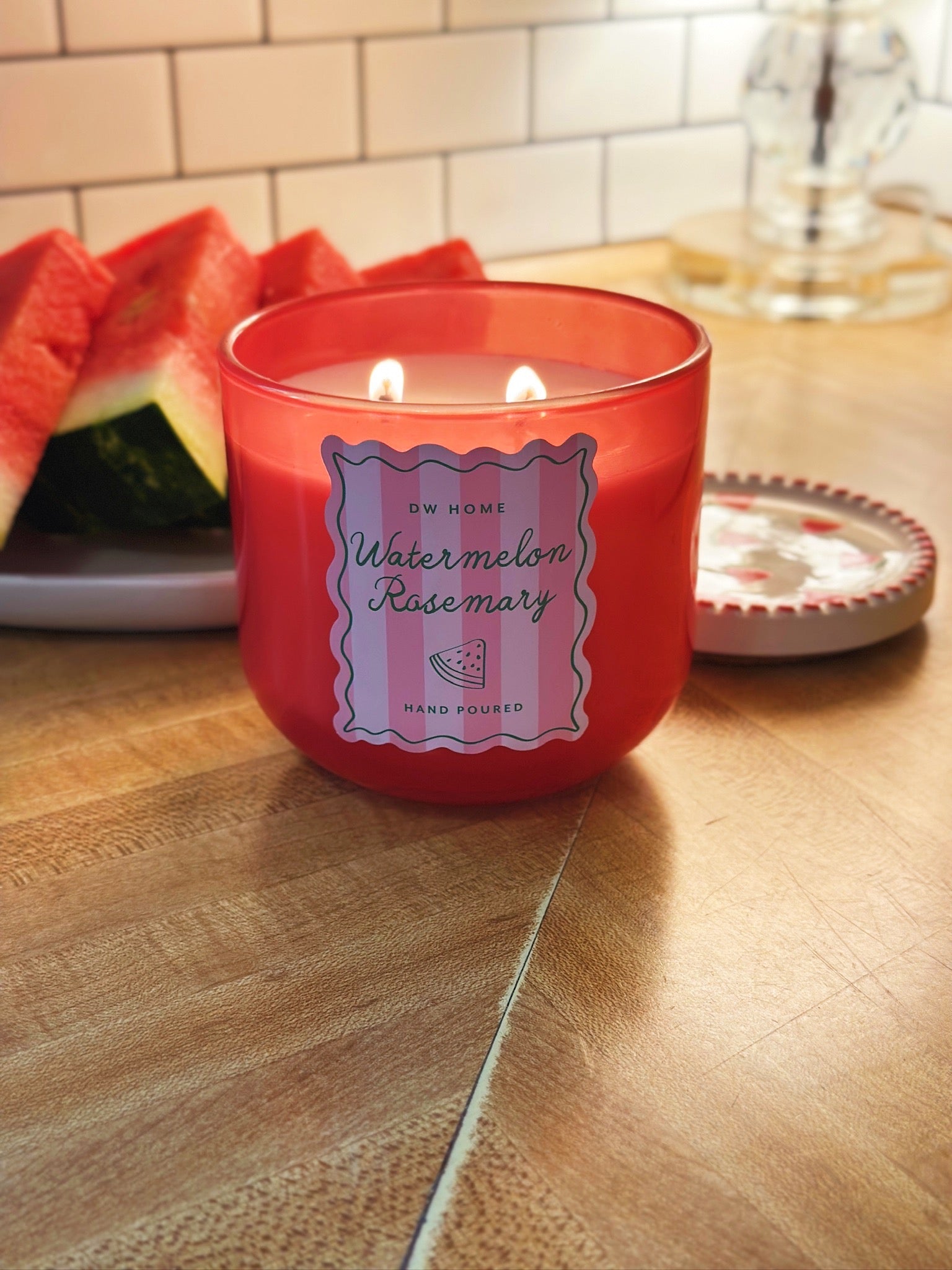 Watermelon Rosemary Double Wick Candle