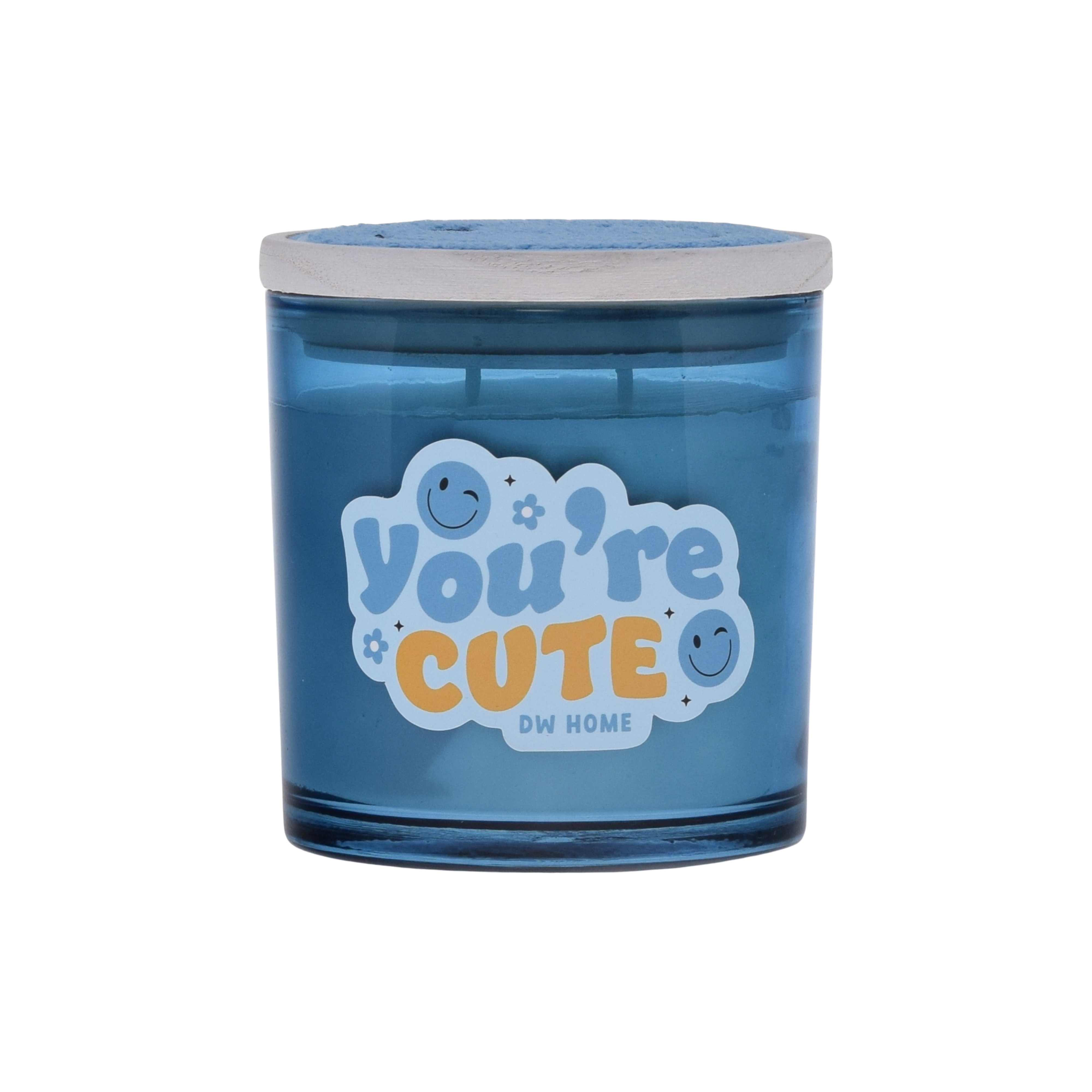 Blue Goodies, you're cute candle with winky eye design